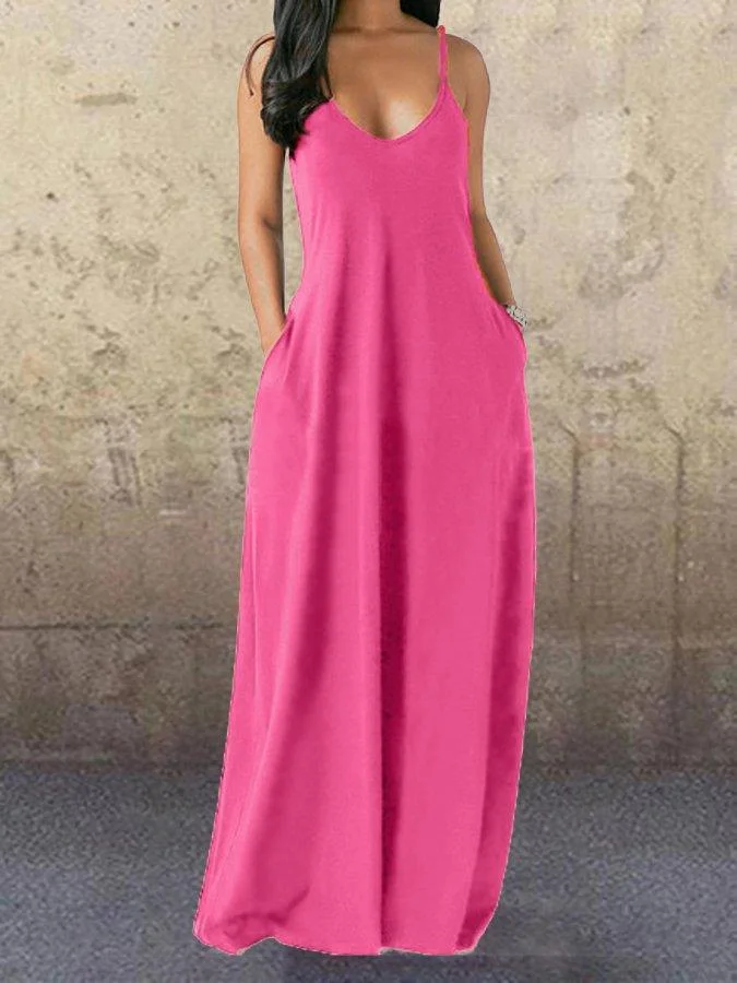 Neck Cotton Dresses Sleeveless V Holiday