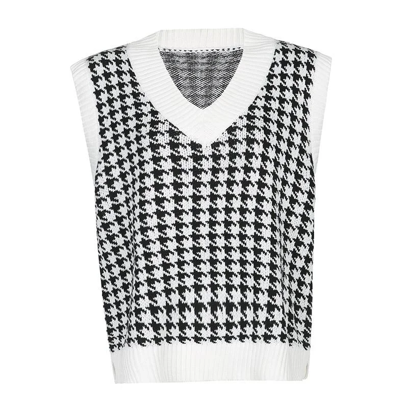 Women's Sleeveless Sweater Female 2021 Sweaters for Women Vest Spring Women's Clothing Vintage Clothes Knitting Vest Woman Tops 1119