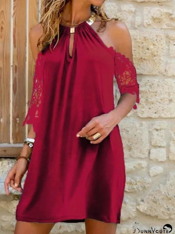 Halter Strapless Irregular Short Dress