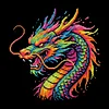 Dragon Colorful Neon Animals -14CT Stamped/Counted Cross Stitch 30*30cm