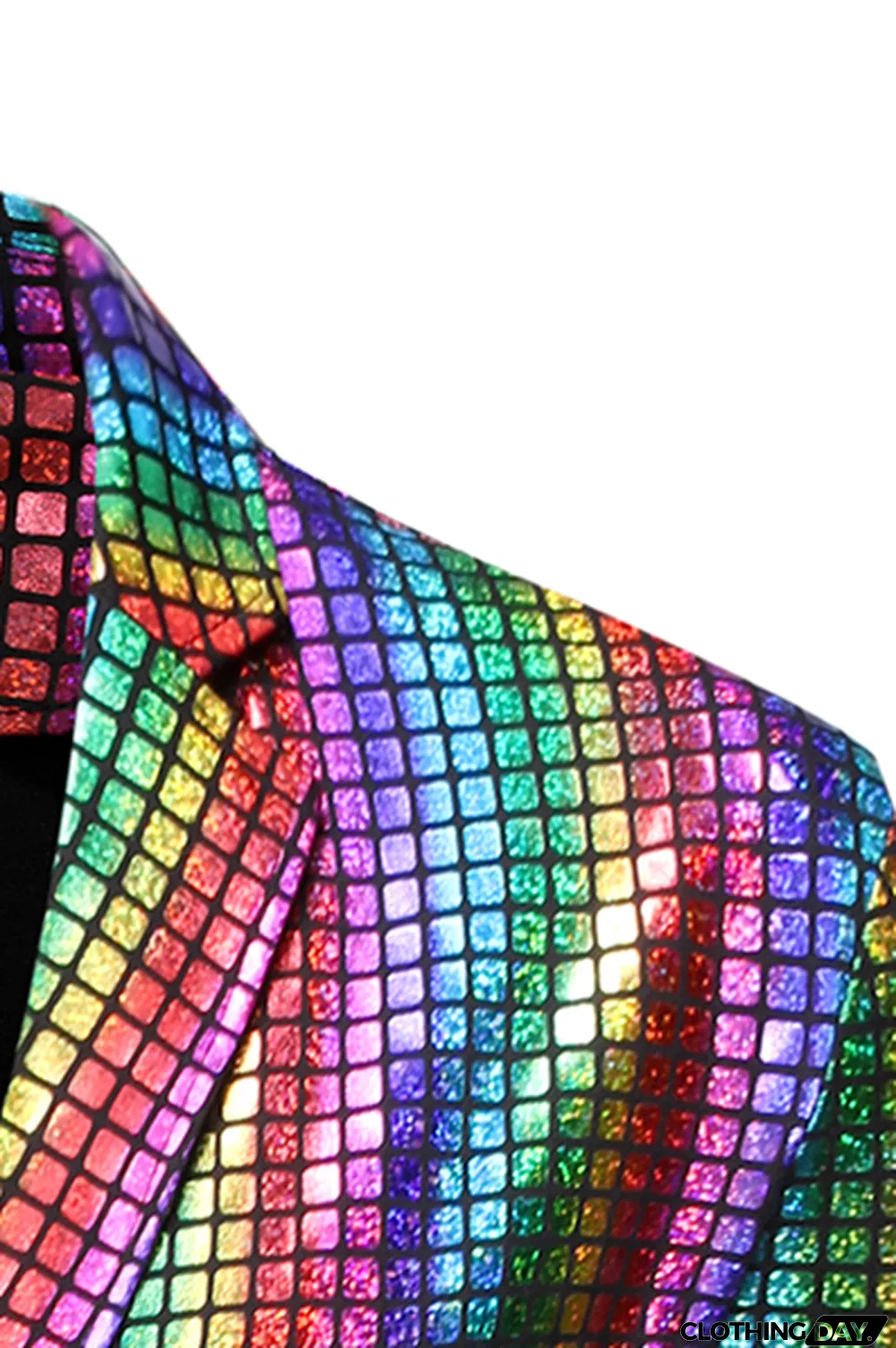 Gold Fashion Street Plaid Bronzing Split Joint Buckle Turn-back Collar Outerwear