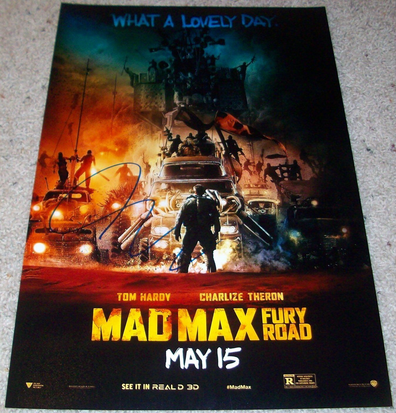 SIGNED GEORGE MILLER AUTOGRAPH MAD MAX FURY ROAD 12x18 Photo Poster painting w/EXACT VIDEO PROOF