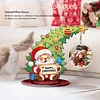 Santa Claus Photo Xmas Tree 5D DIY Diamond Art Tabletop Wood Decoration Ornament Kit