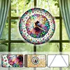 (18.5cm)DIY Acrylic Jigsaw Puzzle Window Hanging with Hanging Chain DIY Stained Glass Decoration Round Window Puzzle Decor for DIY Craft Project (Butterfly Beauty)