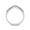 14K White Gold Round Lab Diamond V-shape Millegrain Wedding Ring