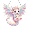 Diamond Painting Single-Side White Wings Dragon Diamond Art Hanging Pendant for Office Decor