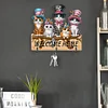 Wooden Special Shape Welcome Home Cat 3 Hooks Diamond Painting Hook Rail