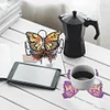 (US Only)10 Pcs Butterfly Special Shaped DIY Diamond Art Coasters Kit Crafts with Holder