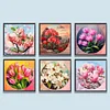 Mid-year Promotion 6Pcs/set Diamond Painting-DIY Full Round Drill Flower(30*30cm)