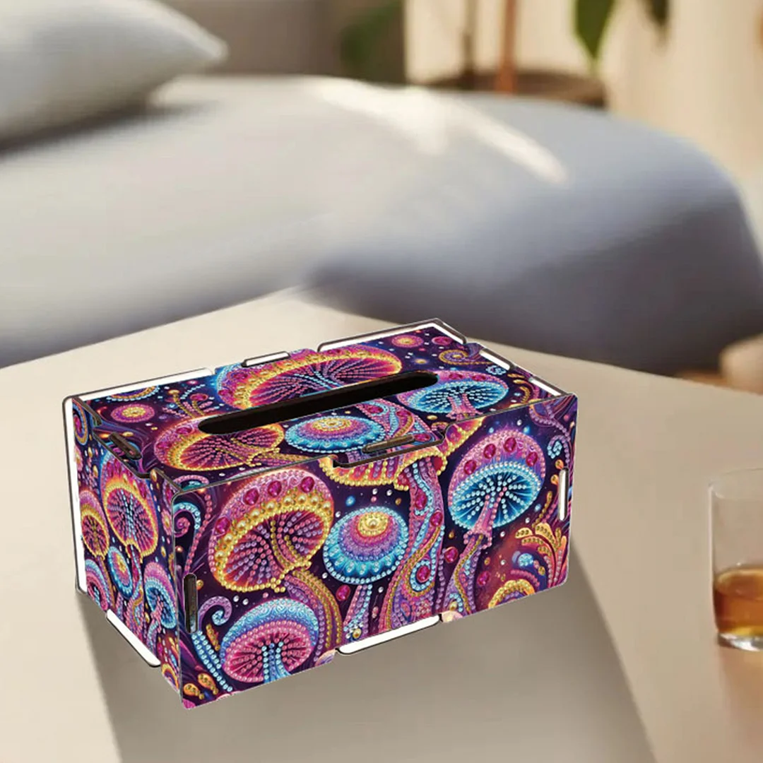Wooden Diamond Painting Tissue Box for Home and Office Decoration(CZH008)