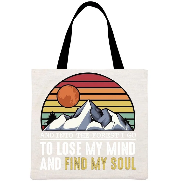 Find my soul Printed Linen Bag-Annaletters