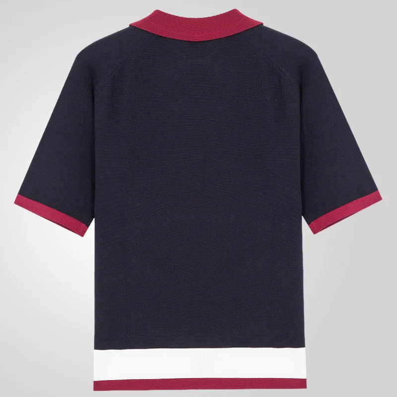 Uveng Uveng Men's Single-Dcupy Splicing-Colbled Knitted Shirt Men's Casual POLO Shirt SY0008