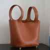 High Quality Luxury Bucket Bag Genuine Leather Women Tote Bag\Handbag Fashion Simple Real Cowhide Leather Female Bag Soft  Big