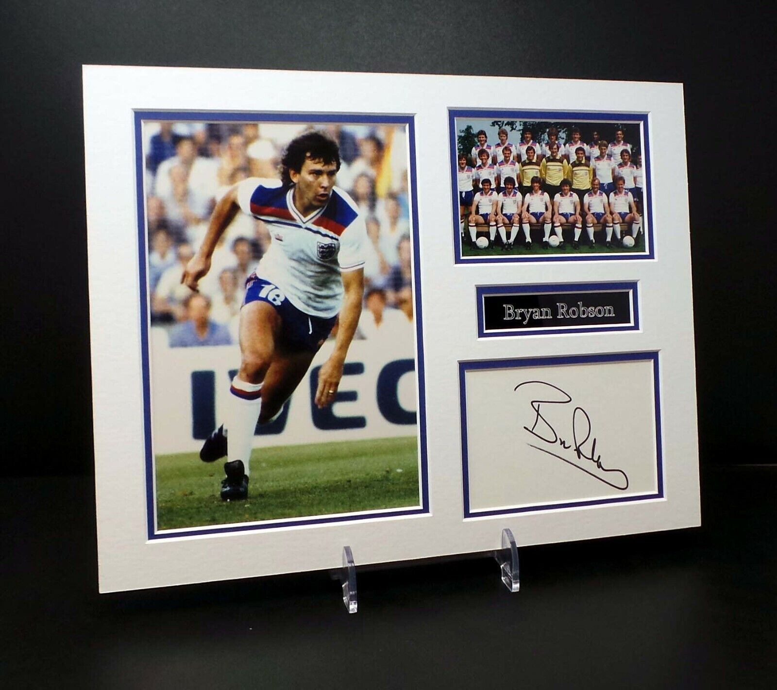 Bryan ROBSON Signed Mounted Photo Poster painting Display AFTAL RD COA England Football Legend