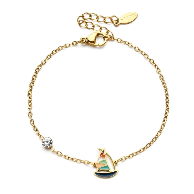 Basic Minimalist Classic Style Letter Hot Air Balloon Heart Shape 304 Stainless Steel Bracelets In Bulk