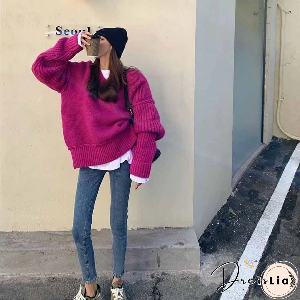 Loose and Lazy V-Neck Sweater