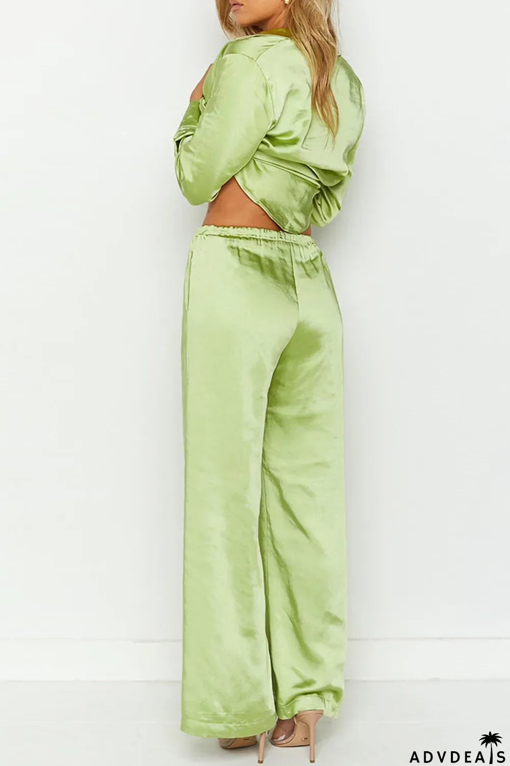 Street Solid Patchwork Turndown Collar Long Sleeve Two Pieces