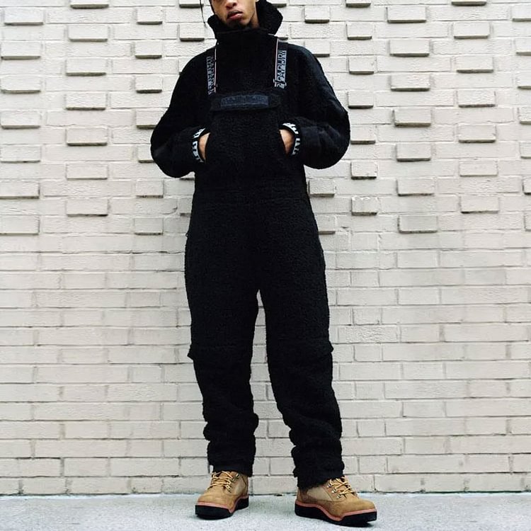 Casual warm lambswool men's jumpsuits