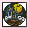 Halloween Haunted House-11CT Stamped Cross Stitch 24*24cm/9.45*9.45in