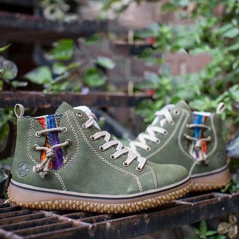 Women Round Toe Rubber Ankle Boots