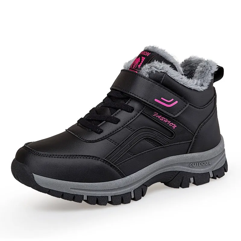 Nine o'clock Winter Men's High Boots Outdoor Warm Lined Anti-skid Couple Shoes Fashion Casual Female Snow Boots Soft Comfort