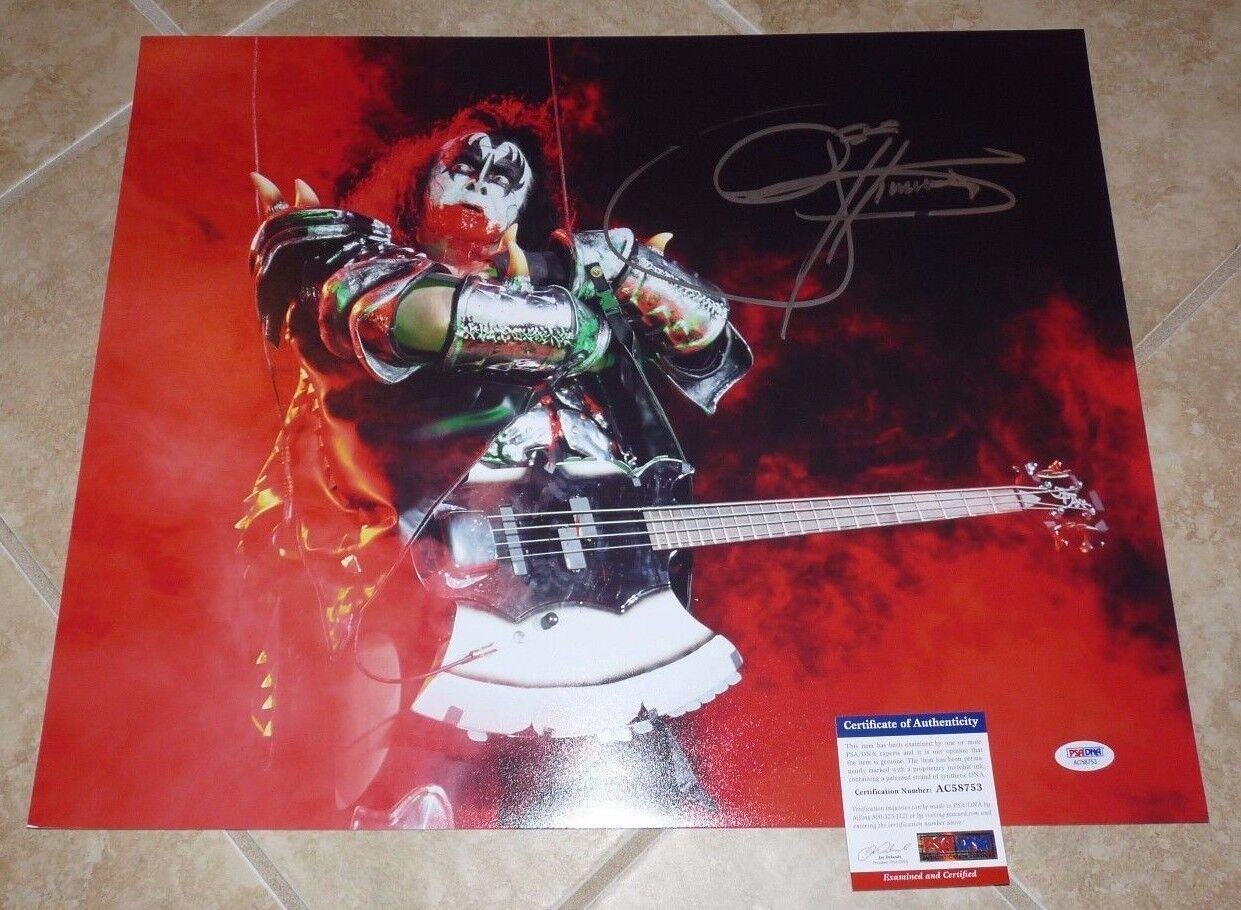 Gene Simmons KISS Signed Autographed 16x20 Photo Poster painting PSA Certified #8