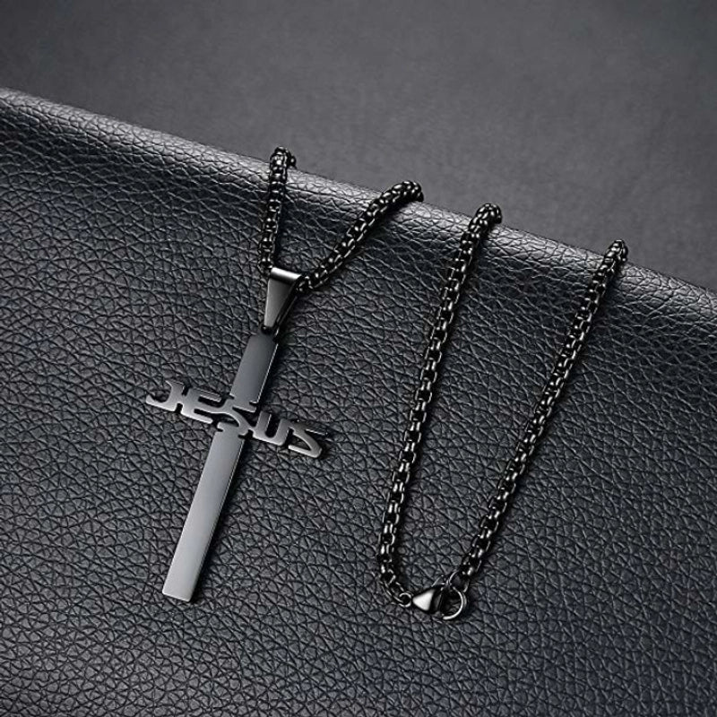 Retro Minimalist Cross 304 Stainless Steel Plating Unisex Pendant Necklace Men Pendant Necklaces