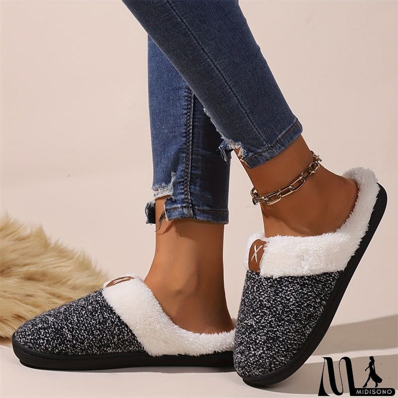 MidiSono - Comfortable Fleece Lined Home Slippers for Women Men