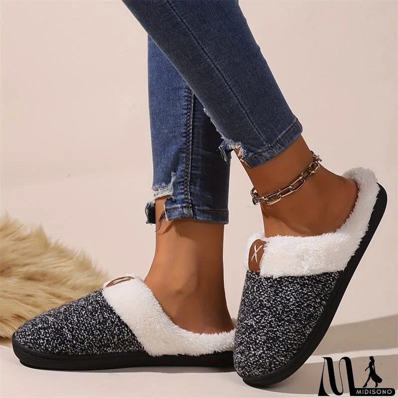 MidiSono - Comfortable Fleece Lined Home Slippers for Women Men