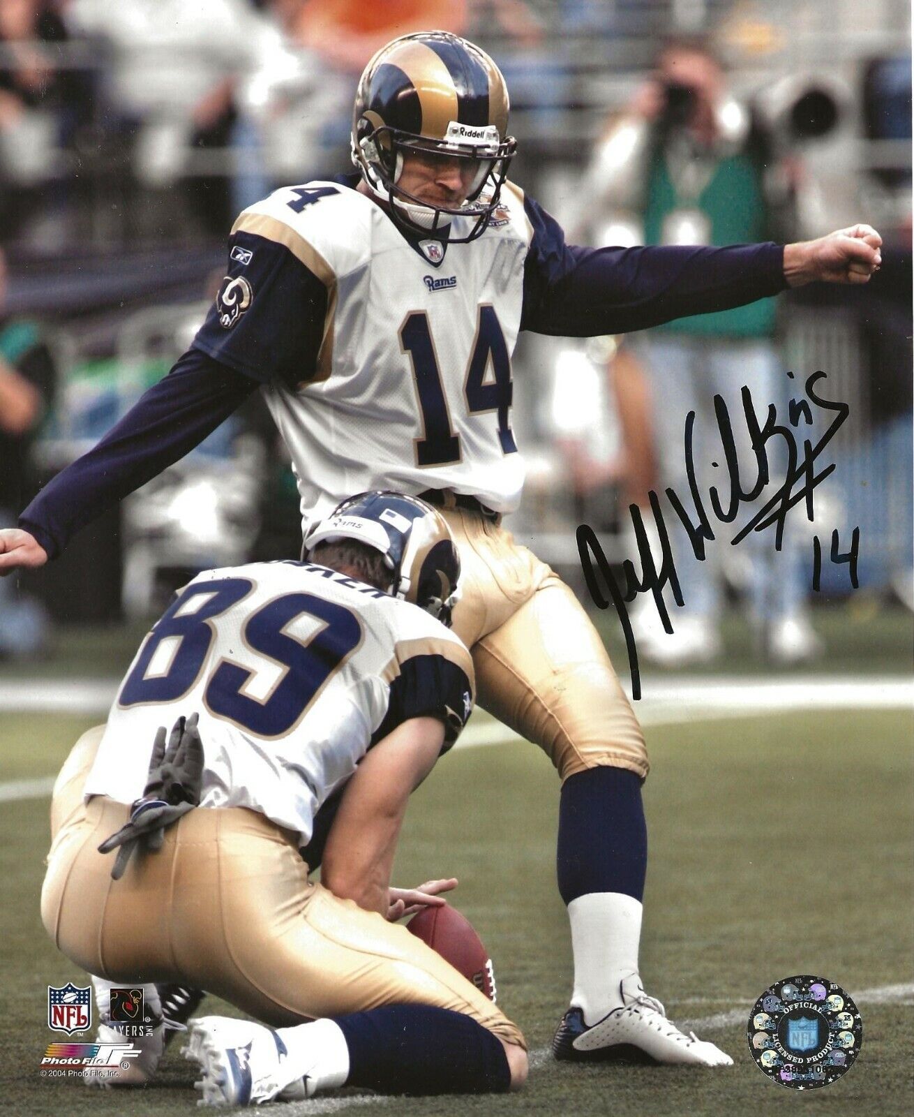 Jeff Wilkins signed St. Louis Rams 8x10 Photo Poster painting autographed