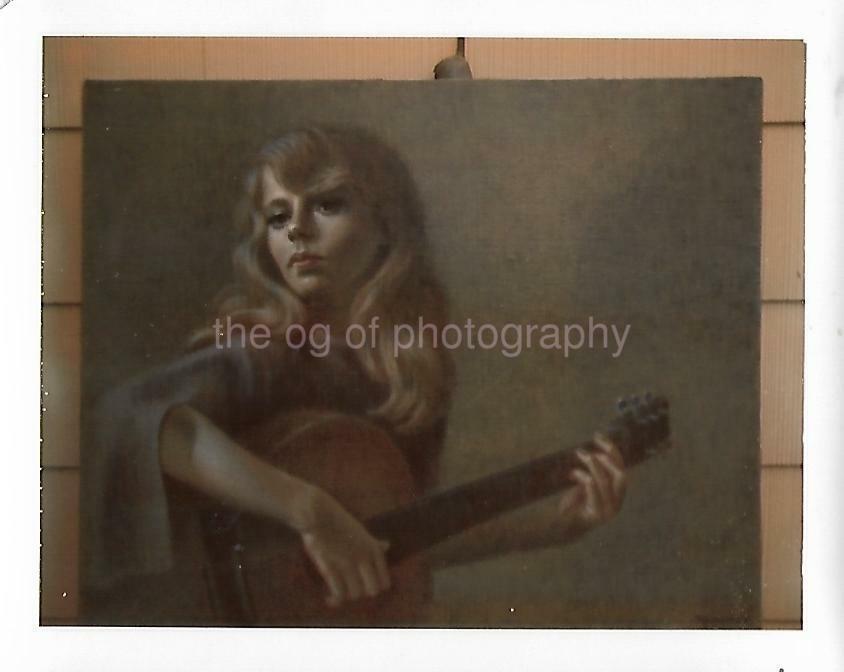 FOUND Photo Poster painting OF A PAINTING ColorOriginal Snapshot VINTAGE 05 6 U