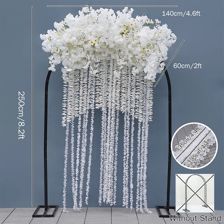 A8742 White Cherry Blossom Arrangement Wedding Backdrop Arch Frame Decor