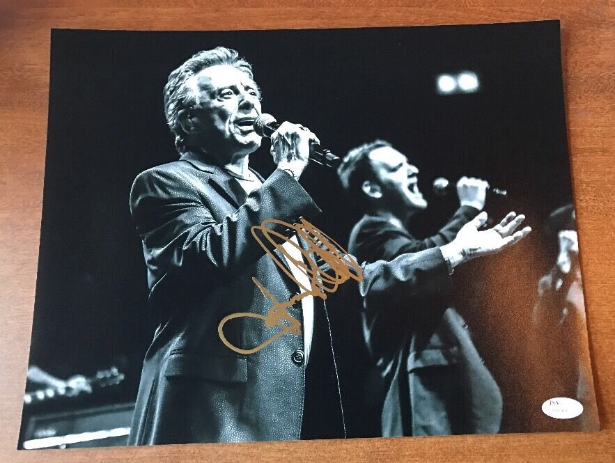 Frankie Valli of Four Seasons REAL hand SIGNED 11x14 Photo Poster painting BLACK & White JSA COA