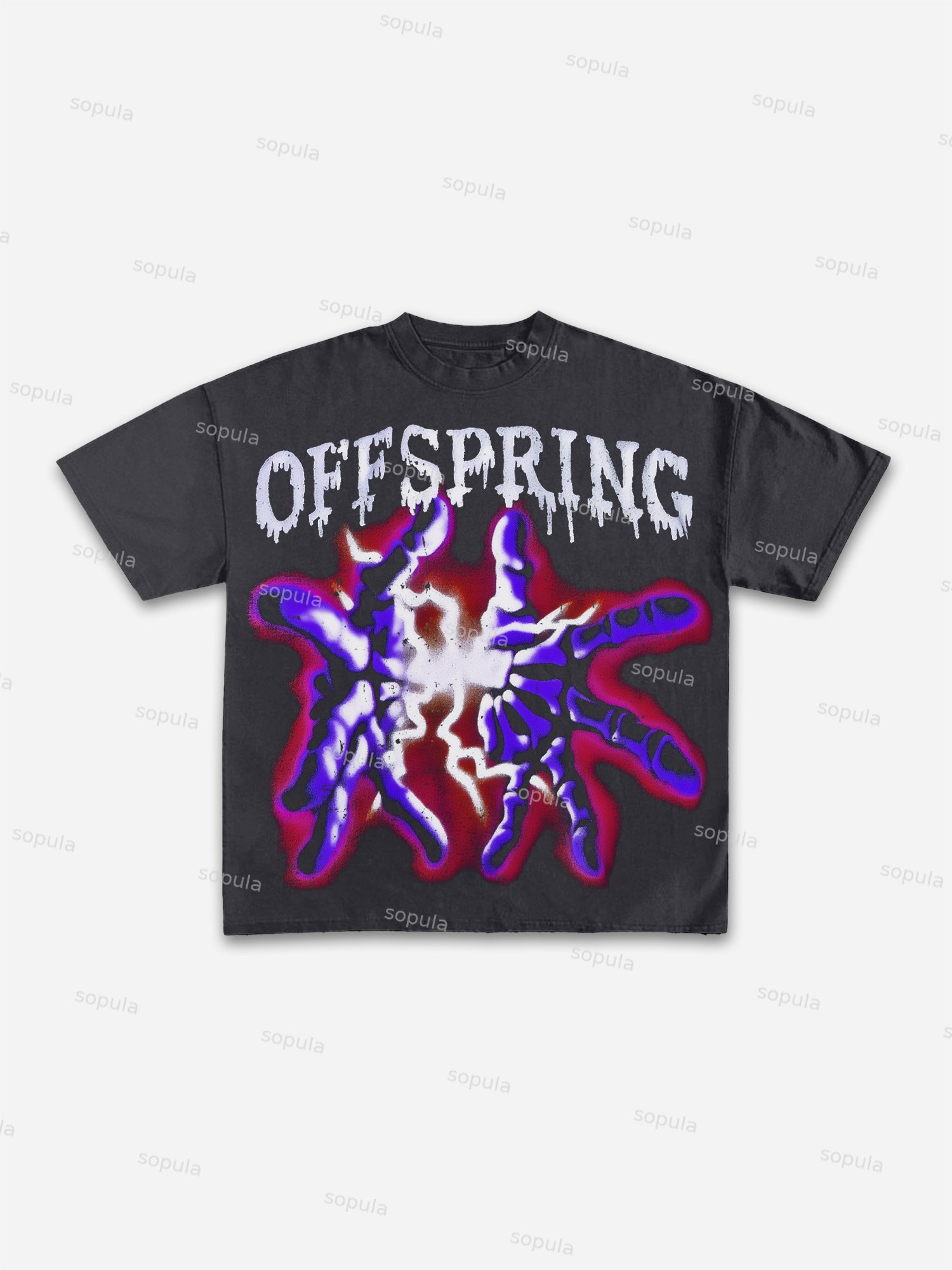 Retro Bone Touch Spark Graphic Cotton T-shirt - Sopula｜Premium Graphic Tees & Graphic Clothing