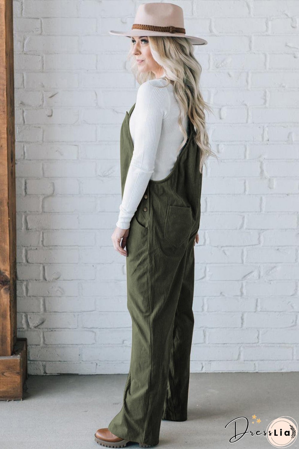 Plus Size Corduroy Jumpsuit