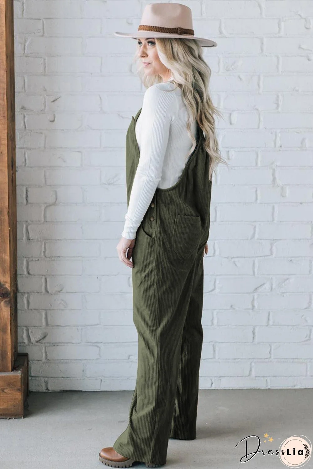 Plus Size Corduroy Jumpsuit