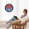 2pcs DIY Lion Diamond Art Window Hanging Pendant Door Decoration