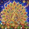DIY Special Shape Diamond Painting Pearl Art With Inner Frame Kit 25x25cm(Light-up Christmas Peacock)