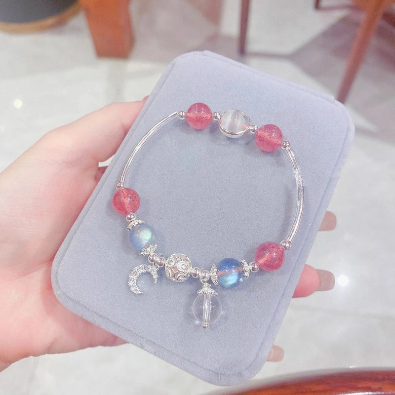 Star Moon Fairy Tale Super Sweet Moon Star Bracelet Small Fresh Design Light Luxury Fashion Galaxy Starry Sky Girl Jewelry