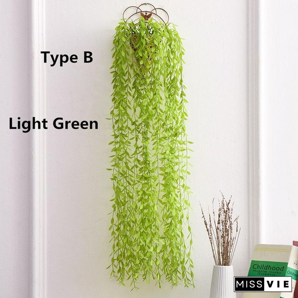 170/100 cm Artificial Willow Leaves Garland Faux Wreath Wedding Backdrop Home Wall Decor 10/8/5/4/2/1 pcs