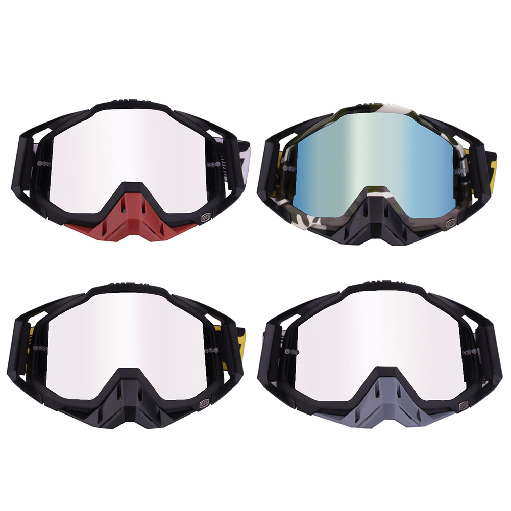 

336 Silver Lens Motocross Goggles Motorcycle Off Road Dirt Bike ATV Eyewear, Type4, 501 Original