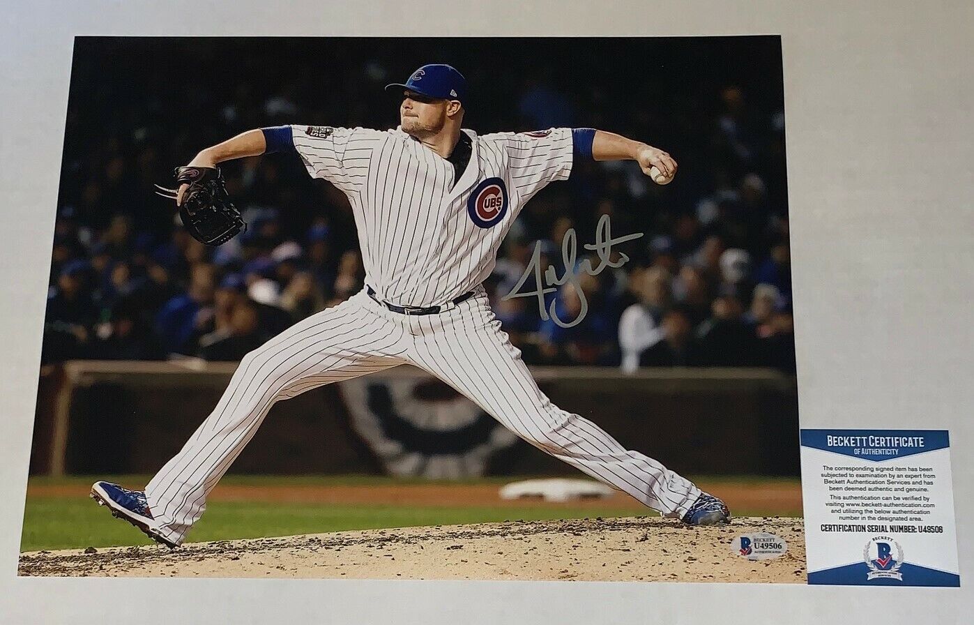 Jon Lester signed Chicago Cubs 11x14 Photo Poster painting autographed 2 BAS Beckett