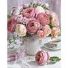 Diamond Painting-5D Full Round Drill Pink Vase Flowers
