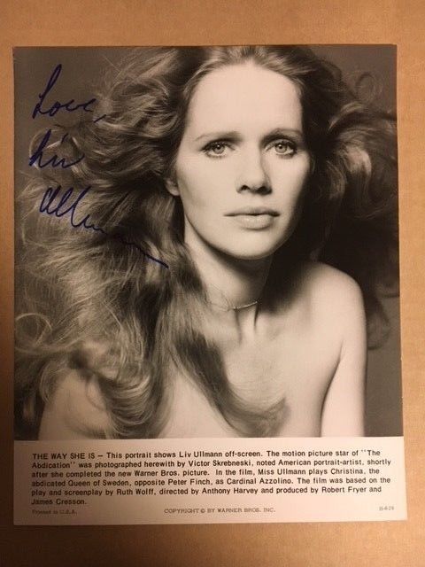 Liv Ullman Stunning 7 1/2x9 Signed Photo Poster painting Auction House COA**