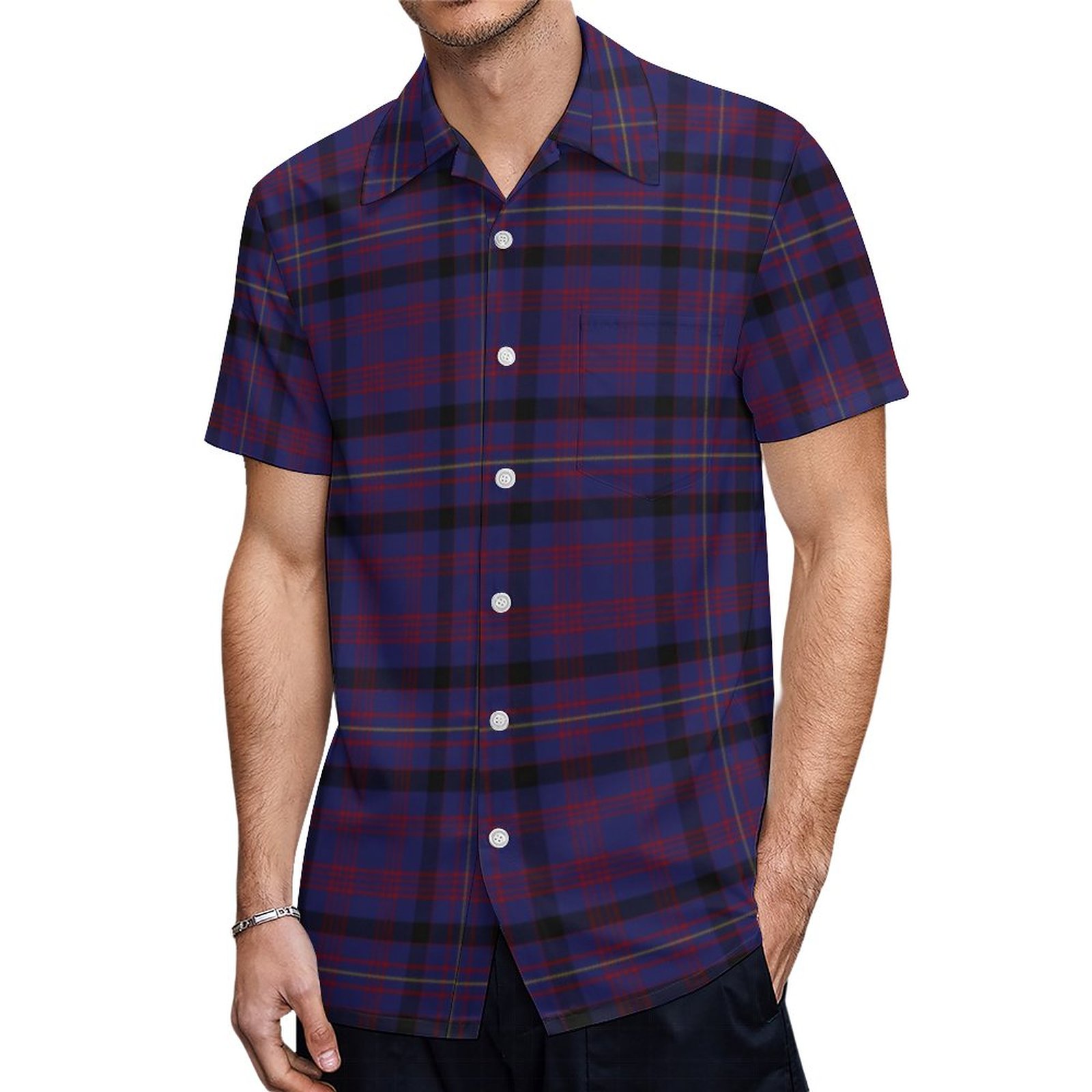 Dundonald Clan Tartan Plaid Hawaiian Shirt Mens Button Down Plus Size Tropical Hawaii Beach Shirts