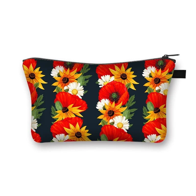 Polyester Cosmetic Bag - Flowers