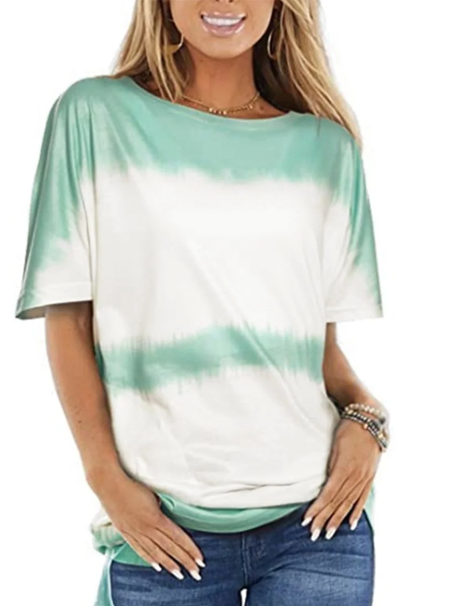 Loose Round Neck Short Sleeve Printed T-shirt