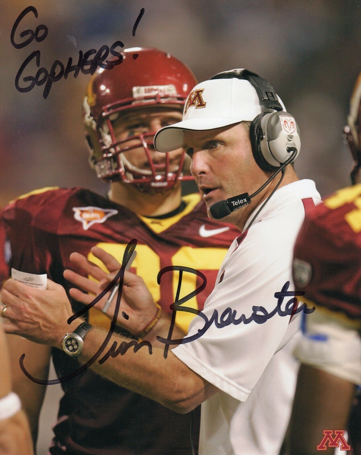 TIM BREWSTER AUTOGRAPH, AMERICAN FOOTBALL, MINNESOTA GOPHERS