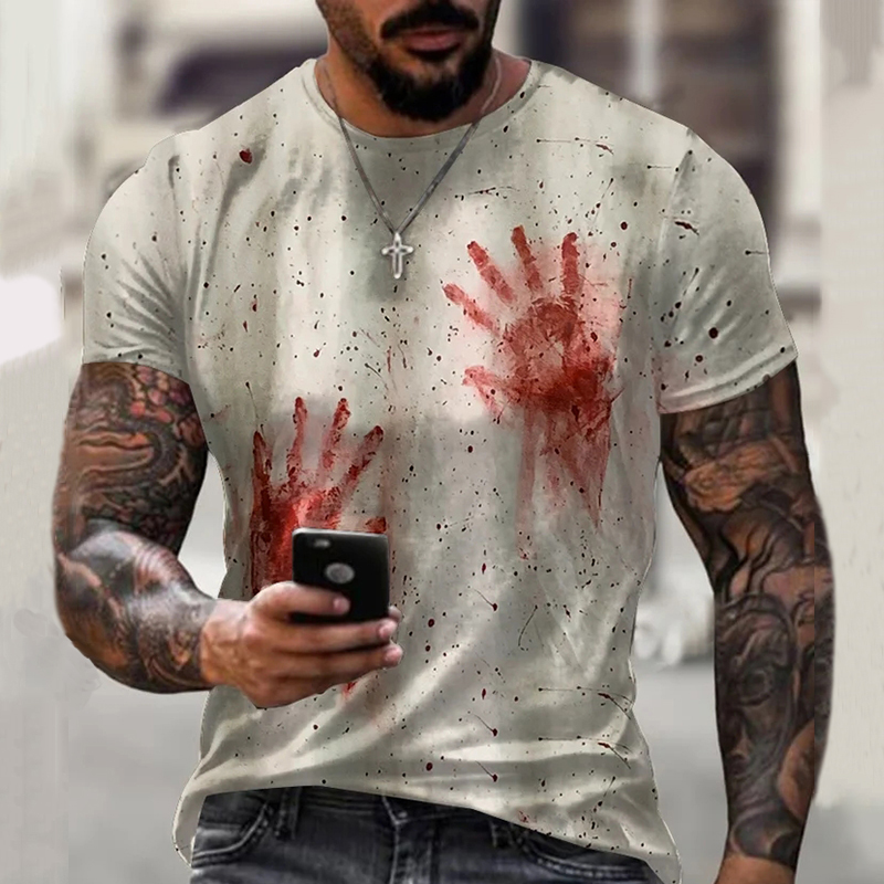 Men's Halloween Casual Crew Neck T-Shirts wearshes