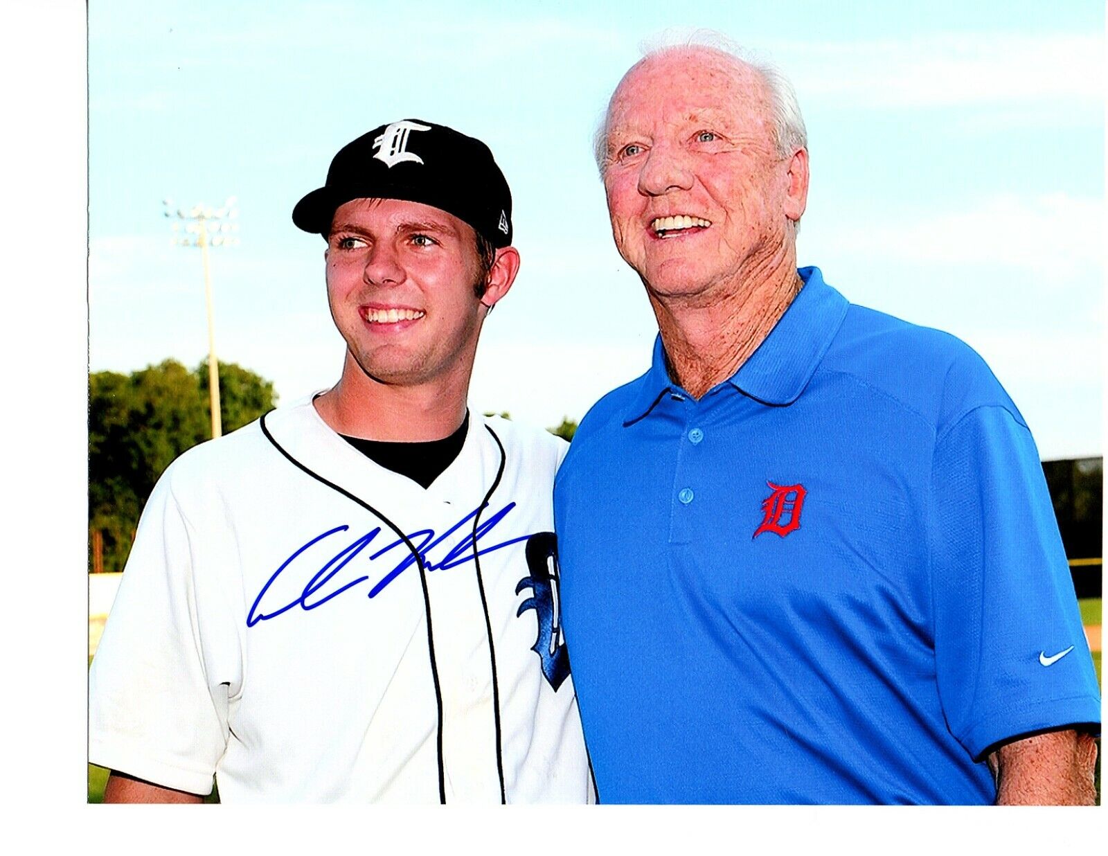 Collin Kaline auto signed Photo Poster painting Whitecaps Detroit Tigers prospect Al Kaline d